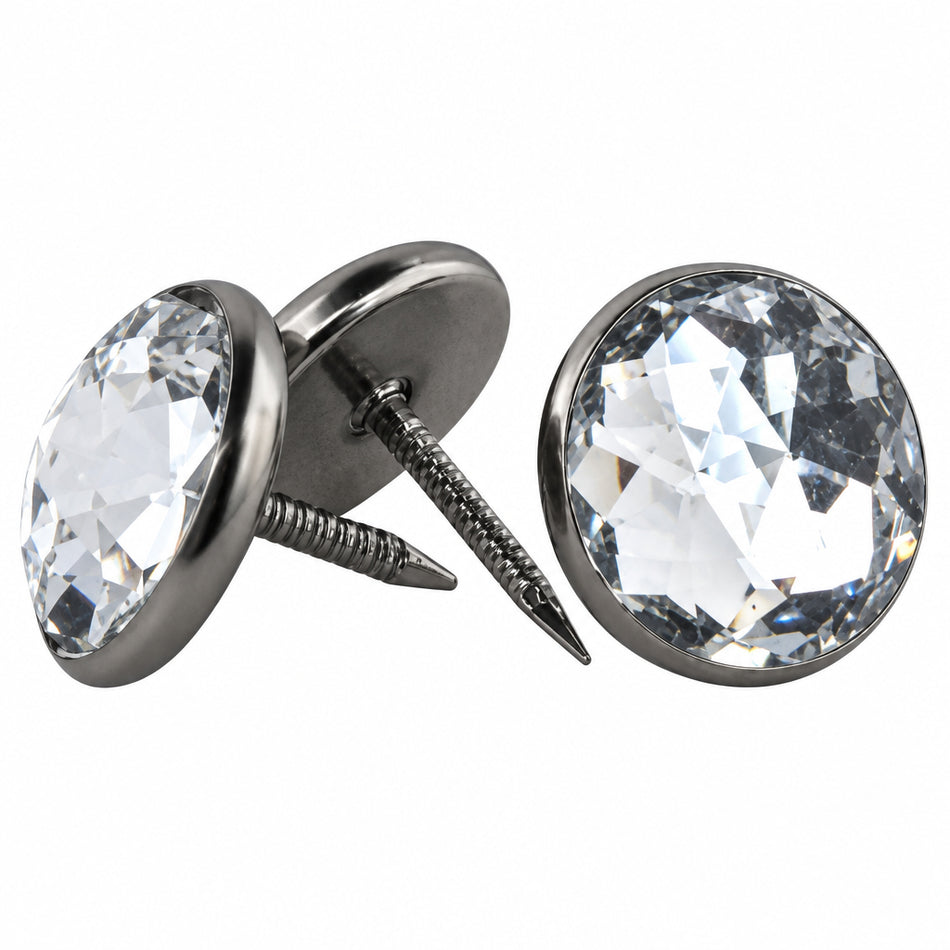 Diamante Serrated Nail Back Button