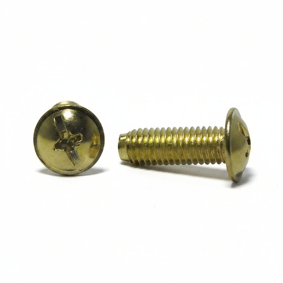 Mush Head Brass Plated Bolt