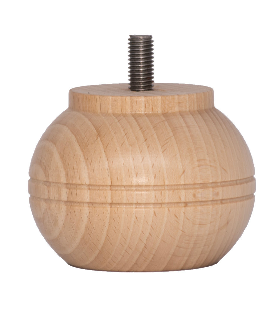 Wooden Bun Foot M10 Thread
