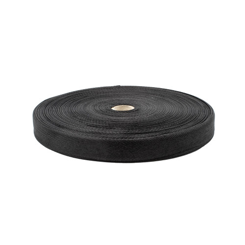 20mm POLYESTER TWILL TAPE 4109 BLACK (100m)