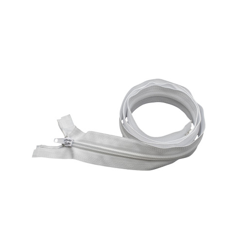 #No:5 83cm WHITE SPIRAL CLOSED END ZIP/SPRINGLOCK SLIDER