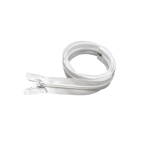 #No:5 109cm WHITE SPIRAL CLOSED END ZIP/SPRINGLOCK SLIDER