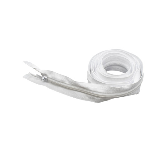 #No:5 163cm WHITE SPIRAL CLOSED END ZIP/SPRINGLOCK SLIDER